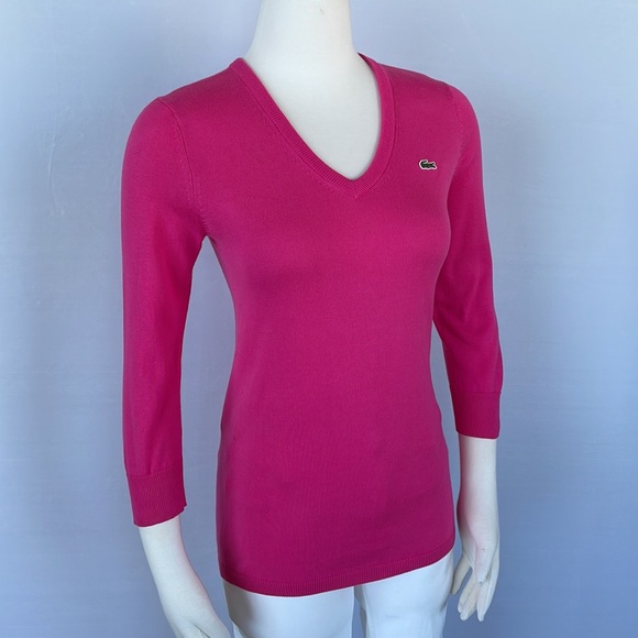 Lacoste Pink Sweater Size 38 3/4in Sleeves - Picture 7 of 13